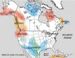 Des températures de saison pour le début juin sont prévues. Source: Accuweather.com