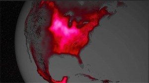 Cette carte fournie par la NASA montre la photosynthèse des cultures aux États-Unis à travers les saisons.
