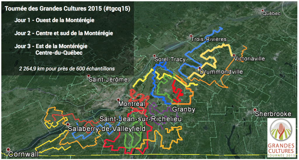 Trajets de la Tournée des Grandes Cultures