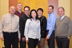 Camille Moore, DMV, Martin Choinière, DMV, Stéphane Rodrigue, agr., Geneviève Bouchard, spécialiste de sélection PIC, Martine Denicourt, DMV, SVA Triple-V et FMV, Alexandre Cloutier, agr. Agri-Marché, Ronald Drapeau, directeur général CIPQ