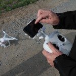 La caméra du drone est contrôlée à l'aide d'un iPhone. PHOTO : André Dumont