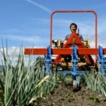 Alexandre Prévault sur son tracteur.
Source: AFP