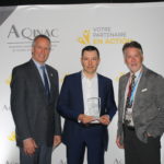 André Lamontagne, ministre de l’Agriculture, des Pêcheries et de l’Alimentation, Dr Ivan Girard, président de Probiotech international, Christian Breton, président de l’AQINAC.