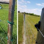 Certains producteurs utilisent des tuyaux en caoutchouc comme isolants aux coins et aux extrémités d'une clôture électrique, comme illustré à gauche. Selon Jason Williams, cela irait à l'encontre de l'isolation, car la plupart des tuyaux «en caoutchouc» sont en réalité en carbone, ce qui fait office de conducteur. Utilisez plutôt des isolateurs appropriés, achetés en magasin, comme illustré à droite.