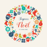 Joyeux Noel et Bonne Annee - french Christmas wishes. Vector