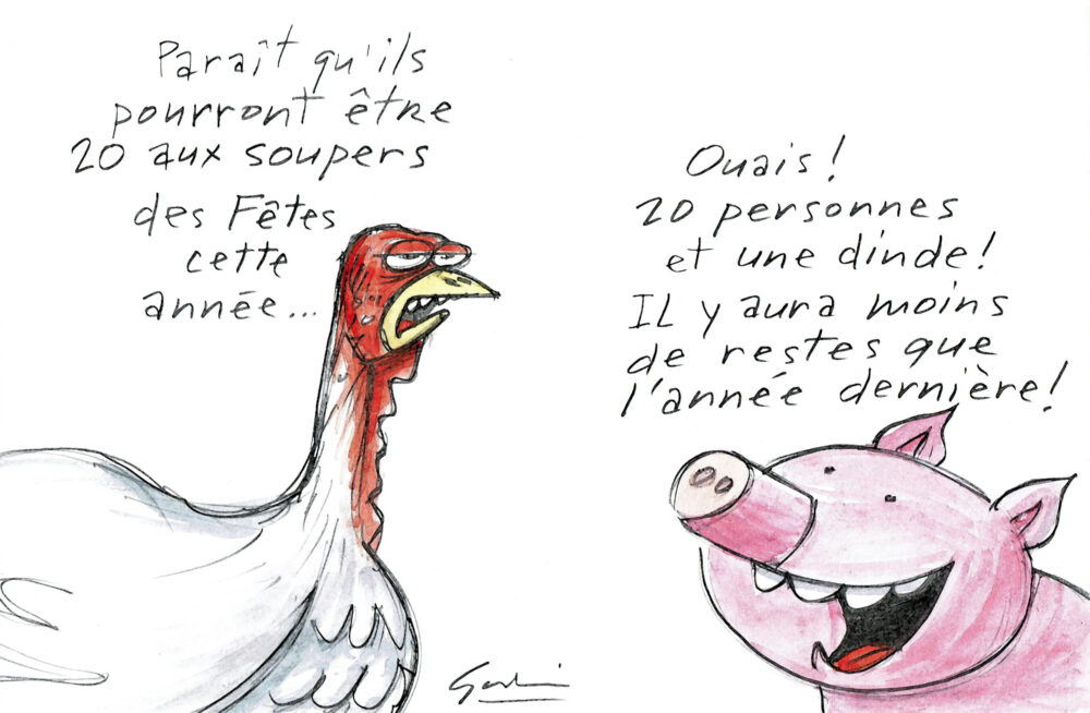 20 personnes et une dinde!