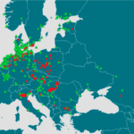 Ce graphique démontre la répartition des cas détectés d’influenza aviaire hautement pathogène depuis le début août 2021 sur le territoire de l’Union européenne.
