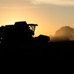Combine harvester silhouette