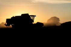 Combine harvester silhouette