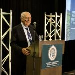 Gérard Trudeau, des Fermes Trudeau, lors du déjeuner-conférence du Bulletin des agriculteurs.