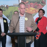 Le président de l'UPA, Martin Caron, lors de la présentation des chiffres sur la situation financière des agriculteurs.