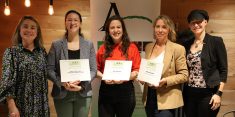 De gauche à droite: Julie Desbiens, Myriam Laplante El Haïli, Julie Francoeur, Sophie Lachapelle et Stéphanie McDuff.