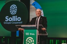 Le chef de la direction de Sollio Groupe Coopératif lors de la 103e assemblée générale annuelle.