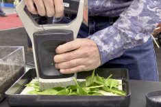 L’appareil portatif Nutriscan, utilise la spectroscopie dans le proche infrarouge pour déterminer le statut nutritionnel des tissus foliaires en moins de 5 minutes.