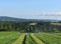 Coupe de foin à Saint-Herménégilde, près de Coaticook