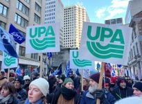 Les membres de l'UPA ont manifesté dans les rues de Québec le 2 décembre.